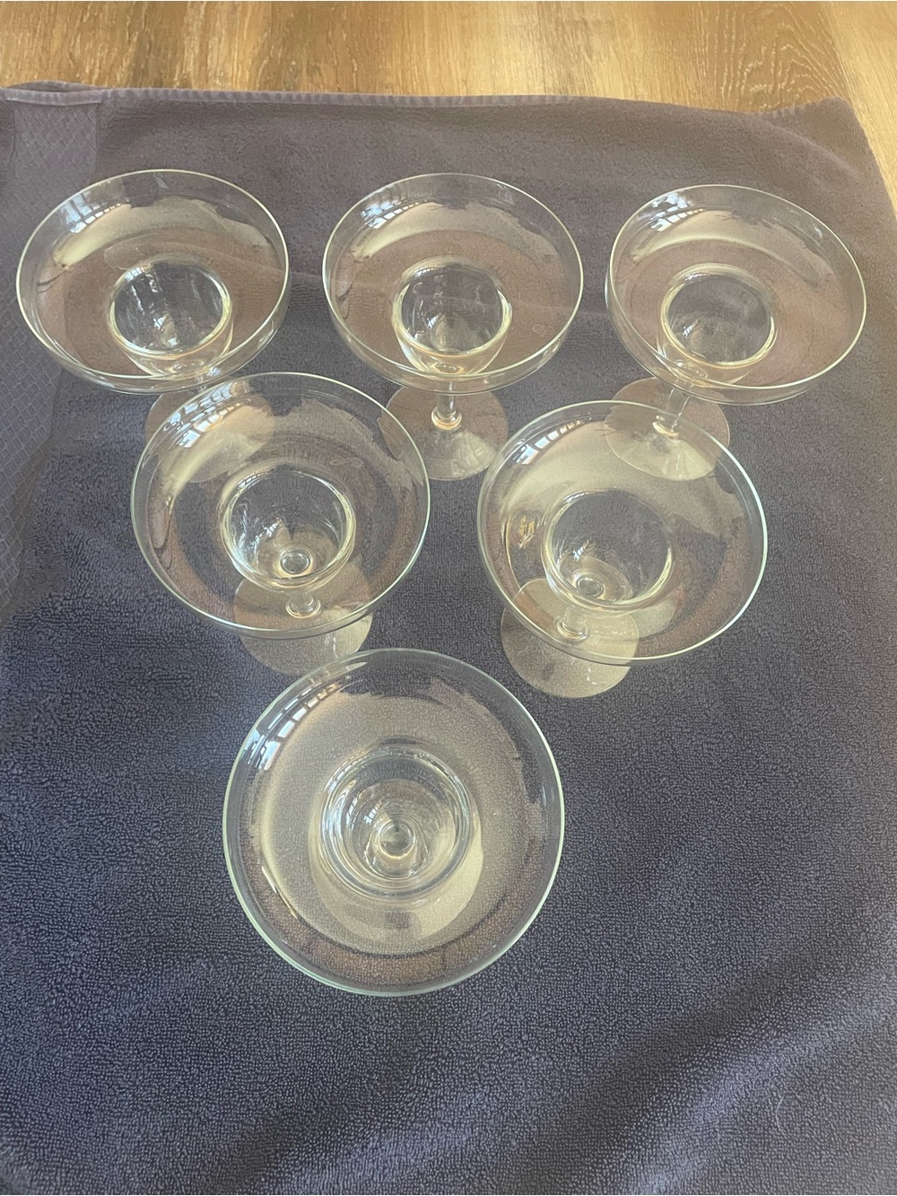 Six Glass Margarita Glassware Clear Stem 8 Ounces 5” Tall